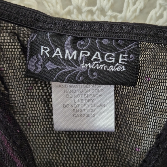 Y2K 90s Vintage Rampage Babydoll Sheer Mesh Polka-Dot Black Lace Cami Top - Picture 3 of 12